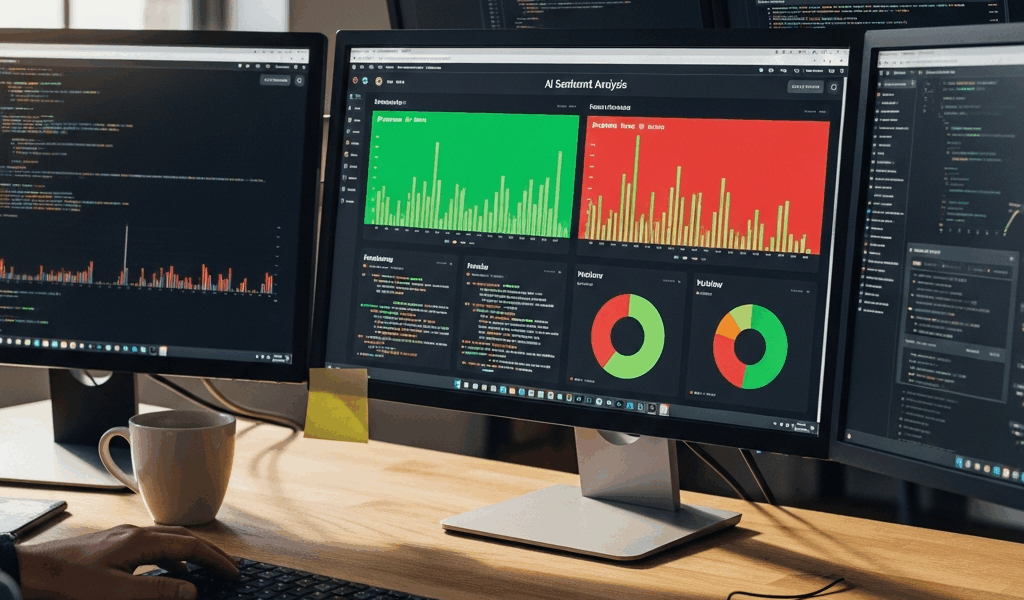 AI sentiment analysis dashboard comparing positive negative neutral results