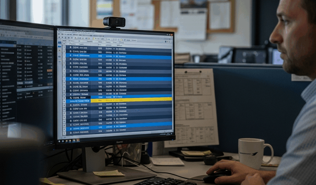 airline crew scheduling software showing flight assignments and roster