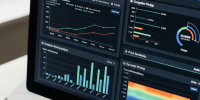 airline revenue management dashboard with pricing optimization charts