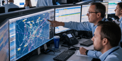 airport operations center with flight slot allocation management system