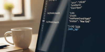 API integration code showing Sabre travel API endpoints and responses