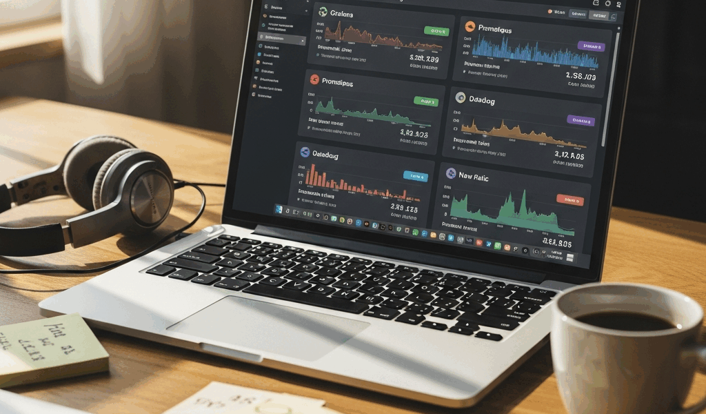 APM dashboard comparing application metrics across monitoring platforms