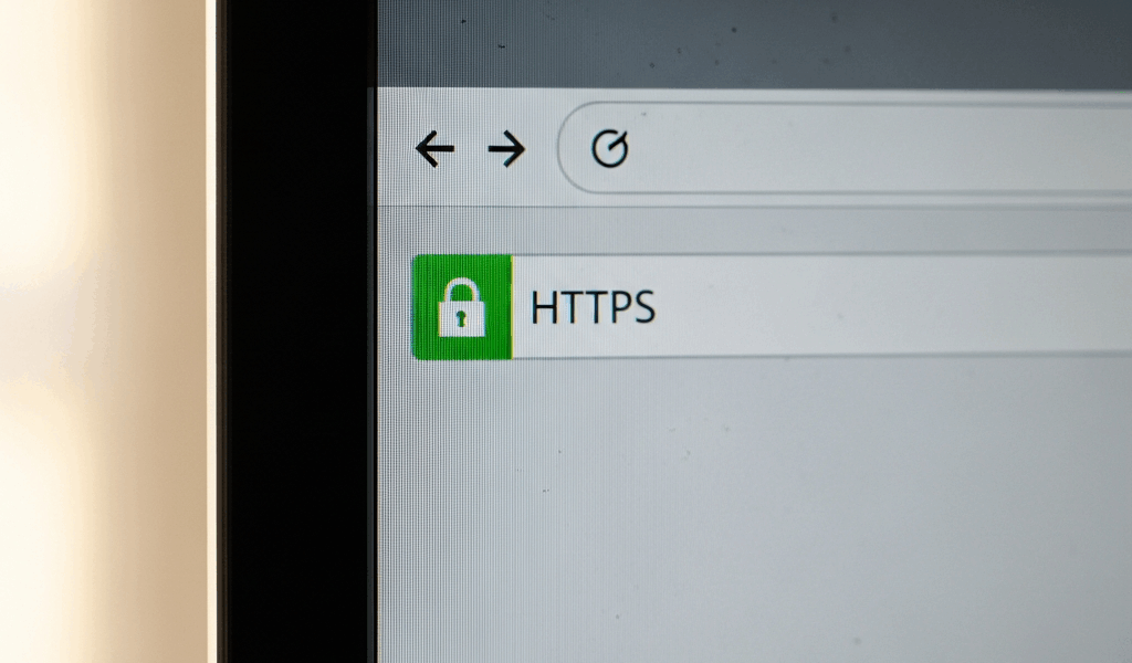 browser address bar showing green padlock HTTPS secure connection