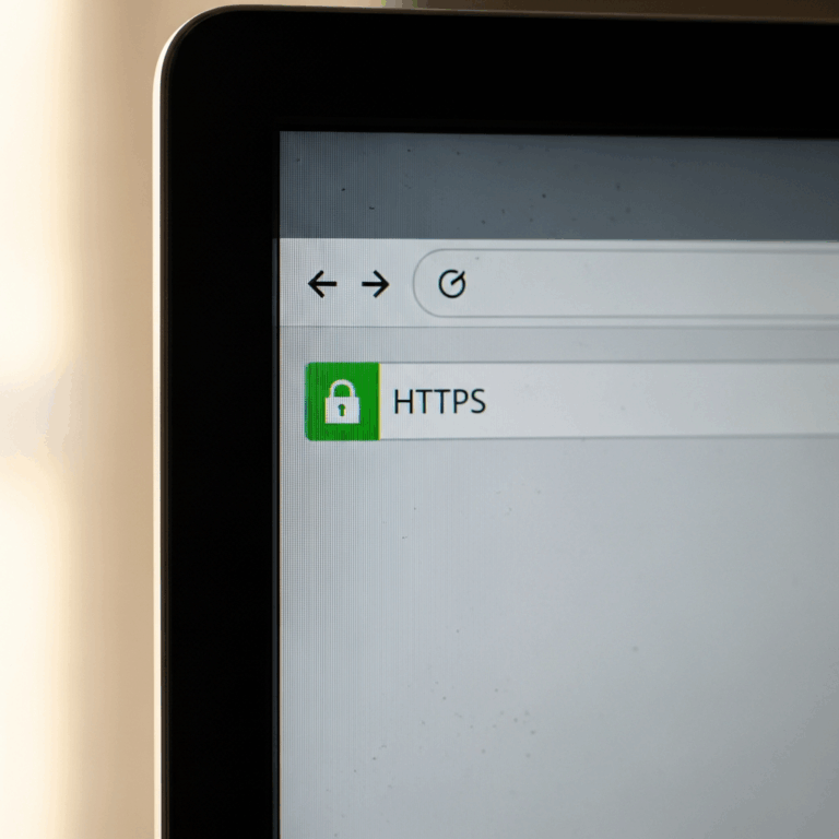 browser address bar showing green padlock HTTPS secure connection