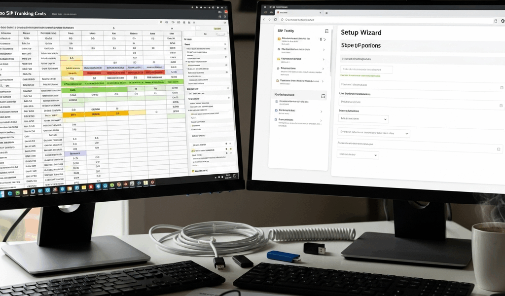 business phone system showing SIP trunking cost comparison and setup