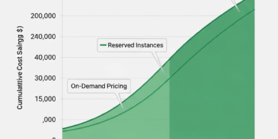 cost optimization graph showing savings from reserved instances vs on-demand pricing