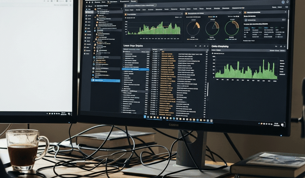 data pipeline dashboard showing log routing and observability metrics