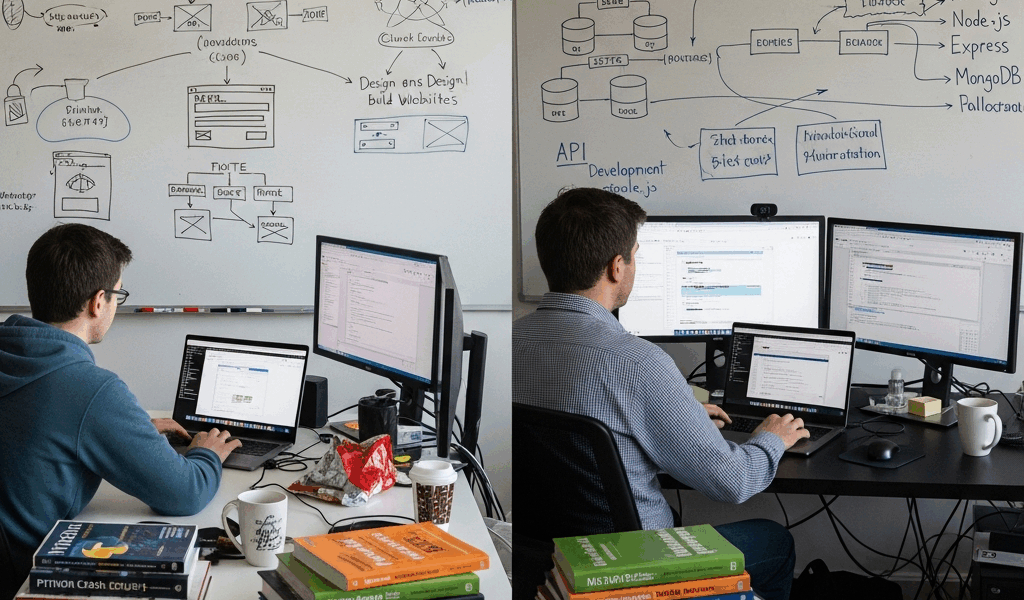 developer career progression from junior to senior full stack with tech stack