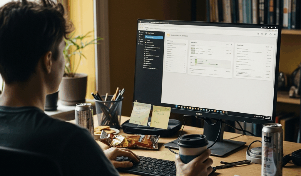 developer deploying web application with Elastic Beanstalk dashboard on screen