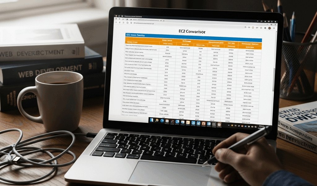 EC2 instance family comparison chart with use case recommendations