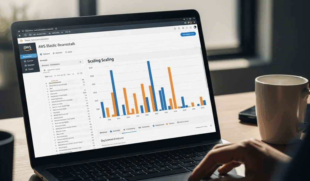 Elastic Beanstalk deployment dashboard with web application scaling