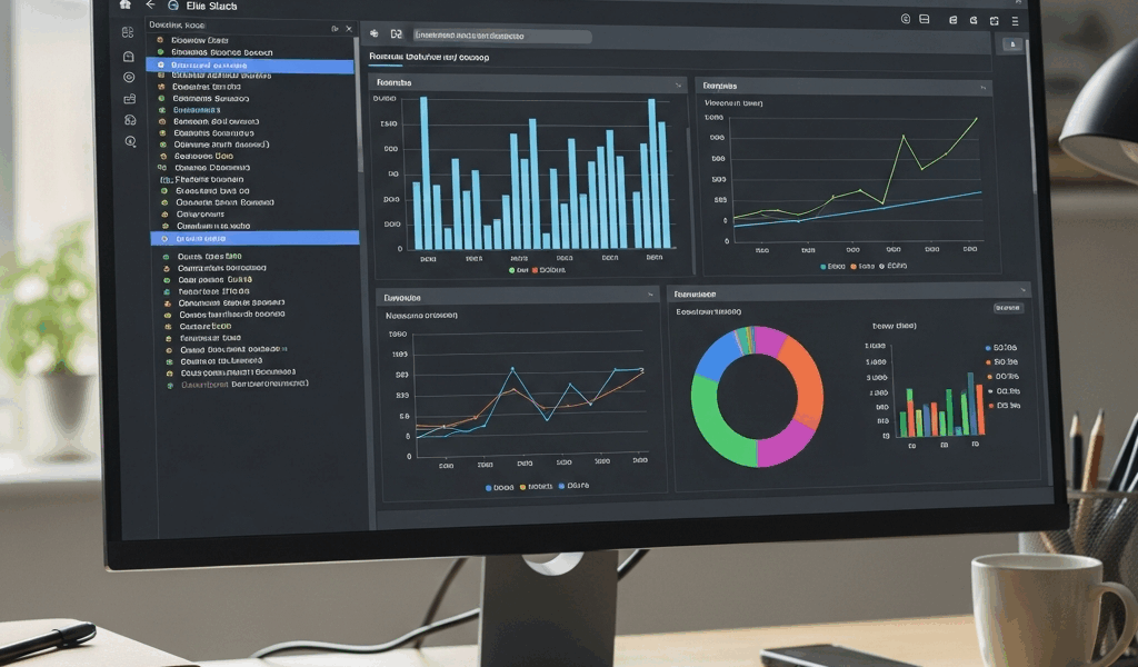 ELK stack dashboard with Elasticsearch queries and Kibana visualizations