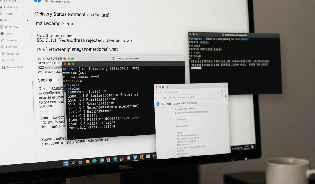 email delivery error notification with bounced message diagnostic tools