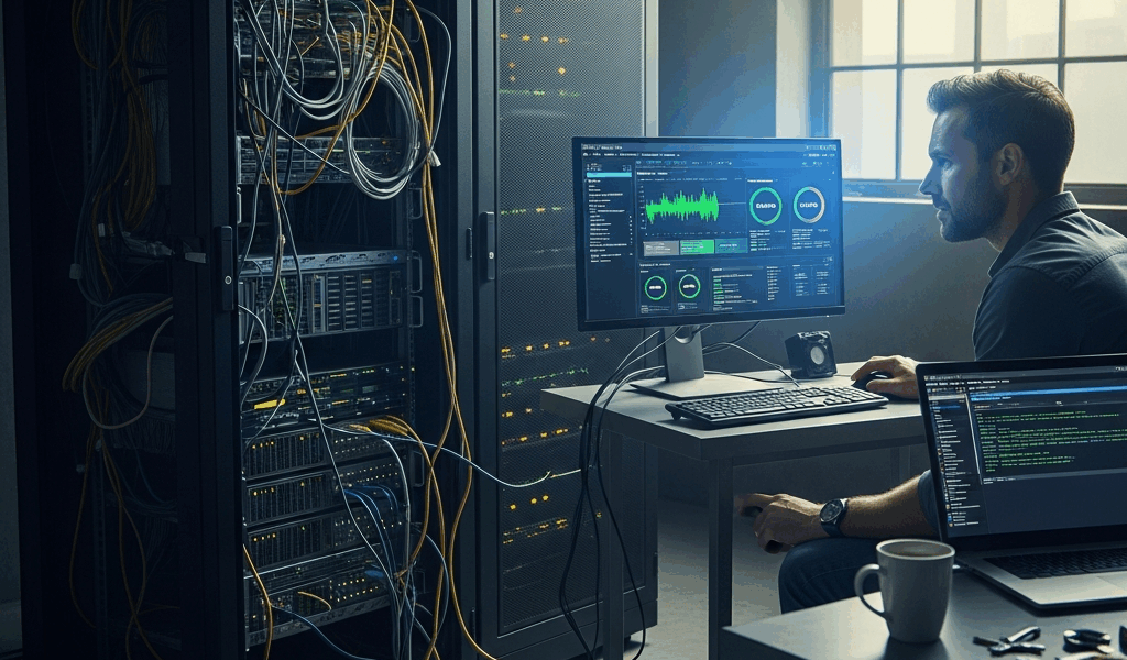 enterprise dedicated server with performance monitoring and uptime dashboard