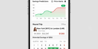 flight price comparison app showing savings predictions and price alerts