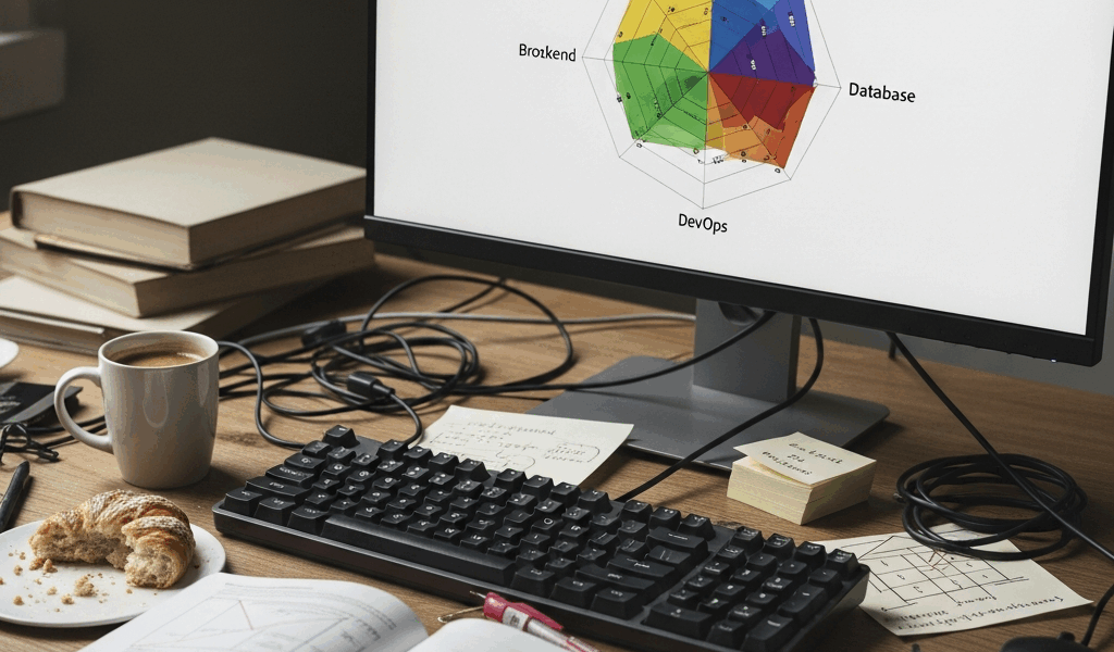 full stack developer skills matrix covering frontend backend database and DevOps