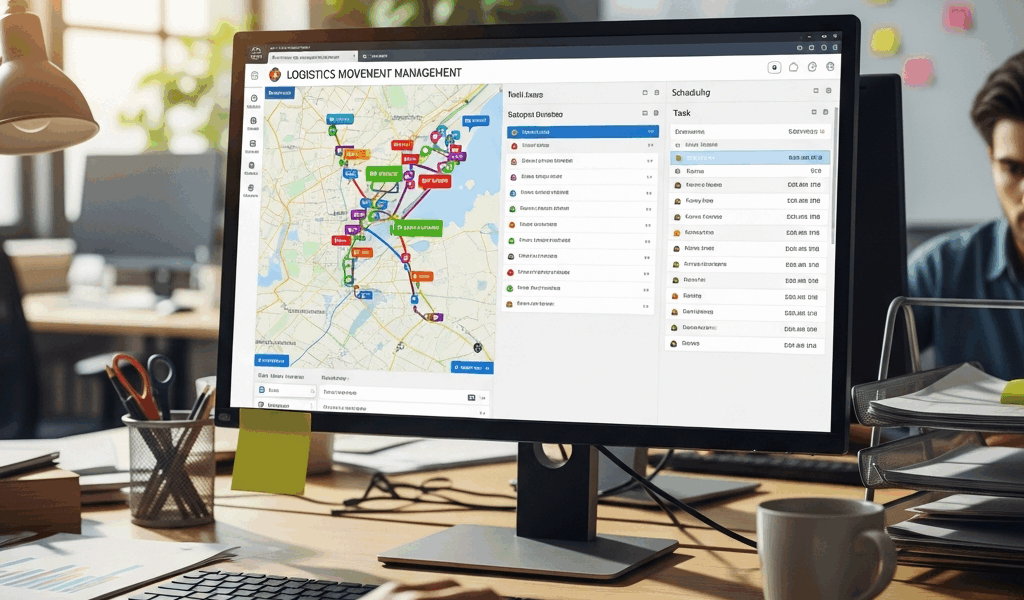 logistics movement management dashboard with fleet tracking and scheduling