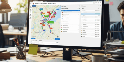 logistics movement management dashboard with fleet tracking and scheduling