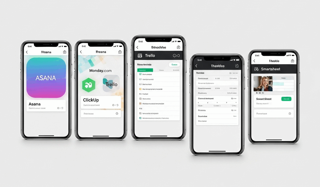 multiple schedule management apps compared on smartphone screens
