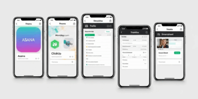 multiple schedule management apps compared on smartphone screens