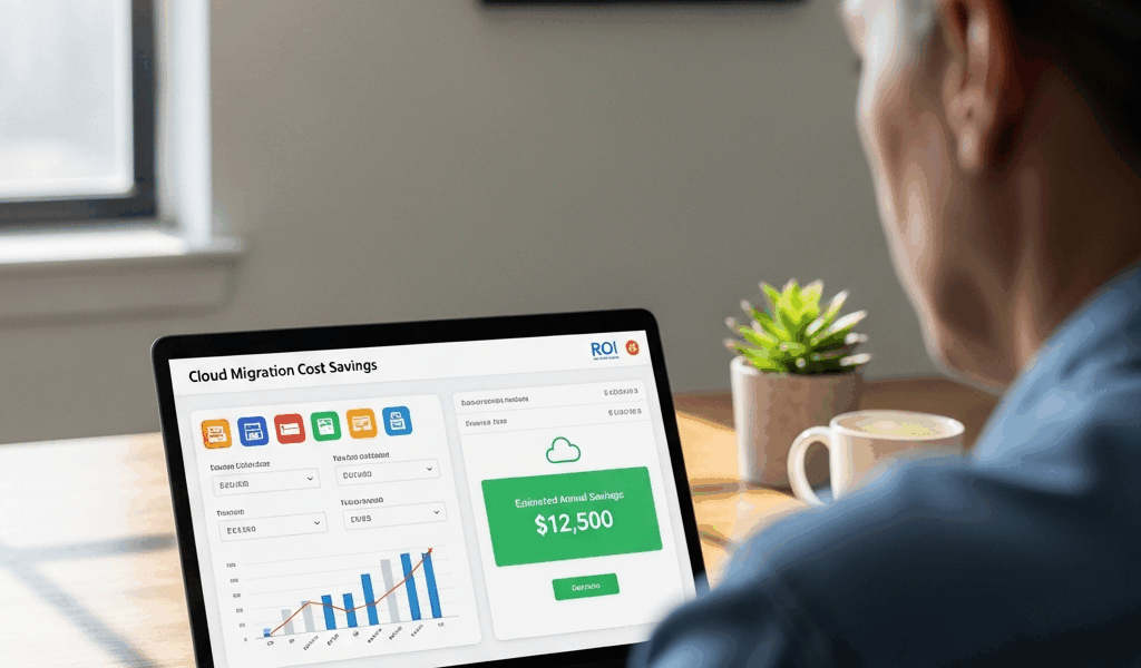 ROI calculator showing cloud migration cost savings for small business