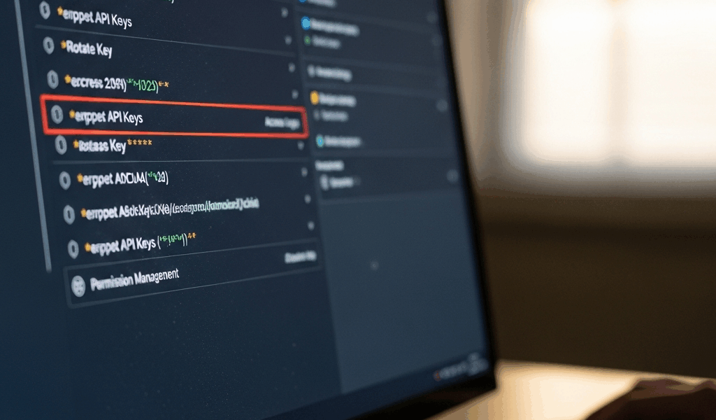 secure vault interface showing encrypted API keys and secrets management