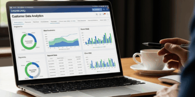 small business dashboard showing customer data analytics and segments