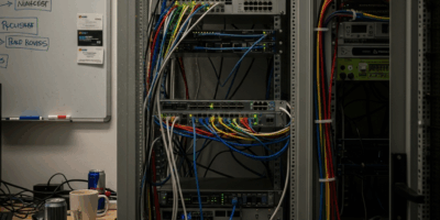 small business server room with private cloud infrastructure setup