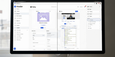 split screen showing two website builder interfaces side by 20260331 211910