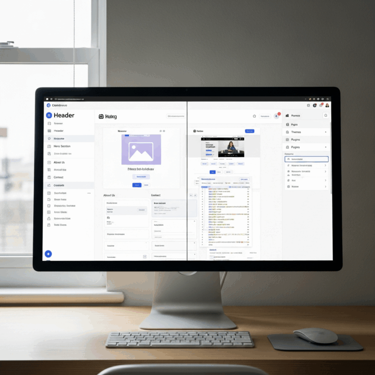 split screen showing two website builder interfaces side by 20260331 211910