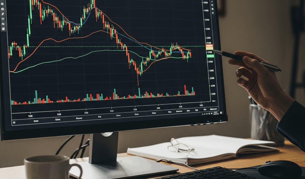 stock market chart showing technology company performance analysis