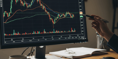 stock market chart showing technology company performance analysis