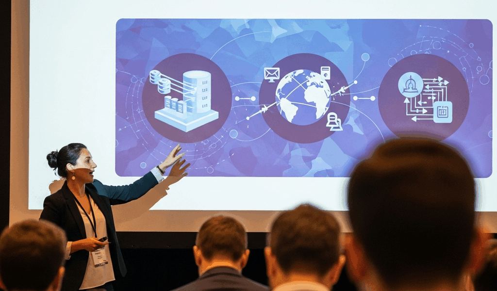 tech conference highlights reel with cloud computing presentations