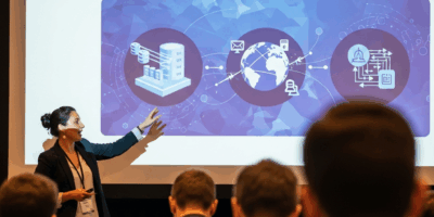 tech conference highlights reel with cloud computing presentations