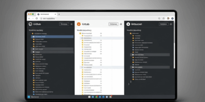 three code repository platforms compared side by side on developer screen